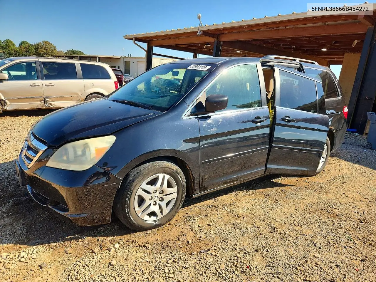 HONDA ODYSSEY 2006, VIN 5FNRL38666B454272