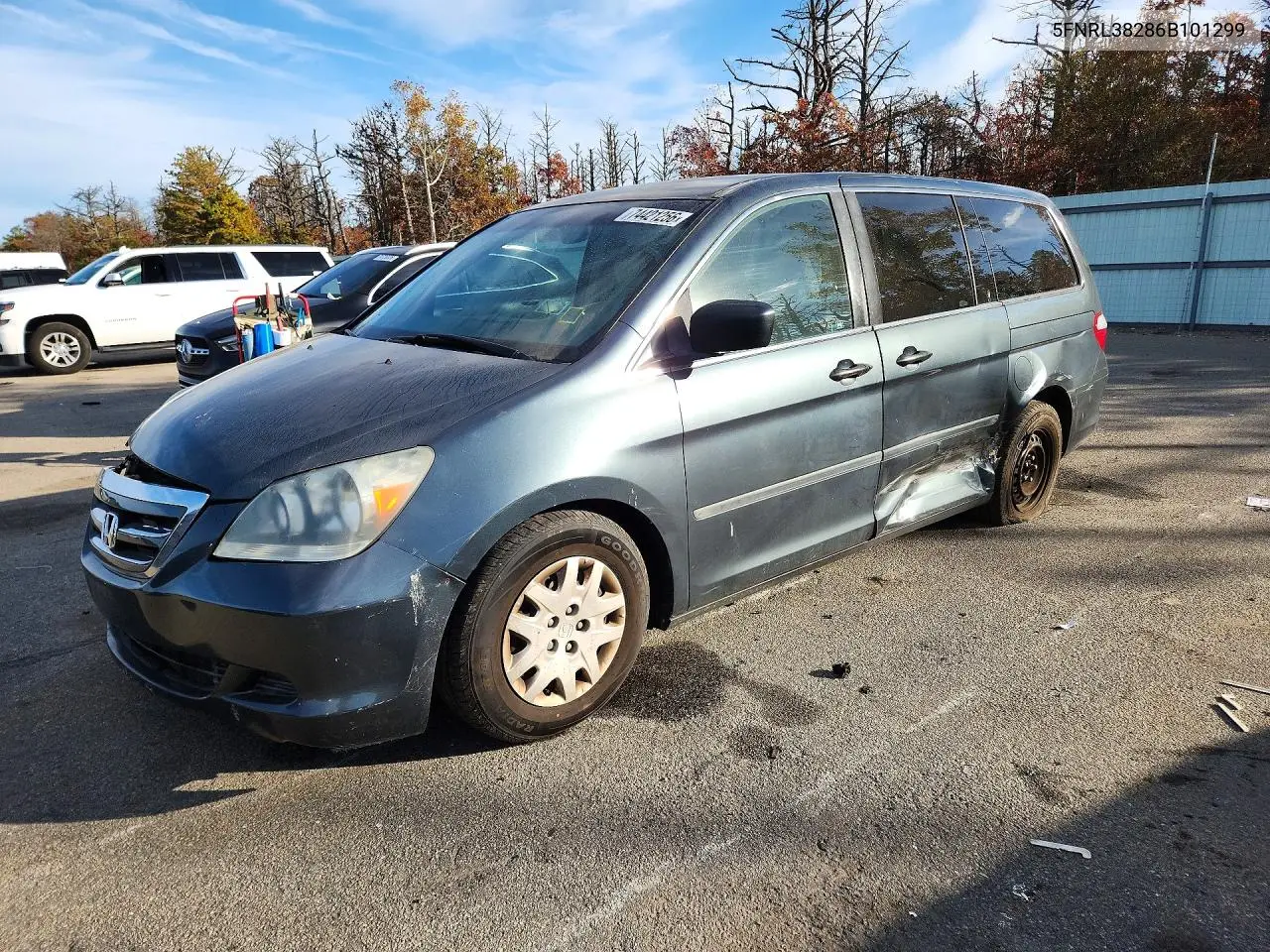 HONDA ODYSSEY 2006, VIN 5FNRL38286B101299