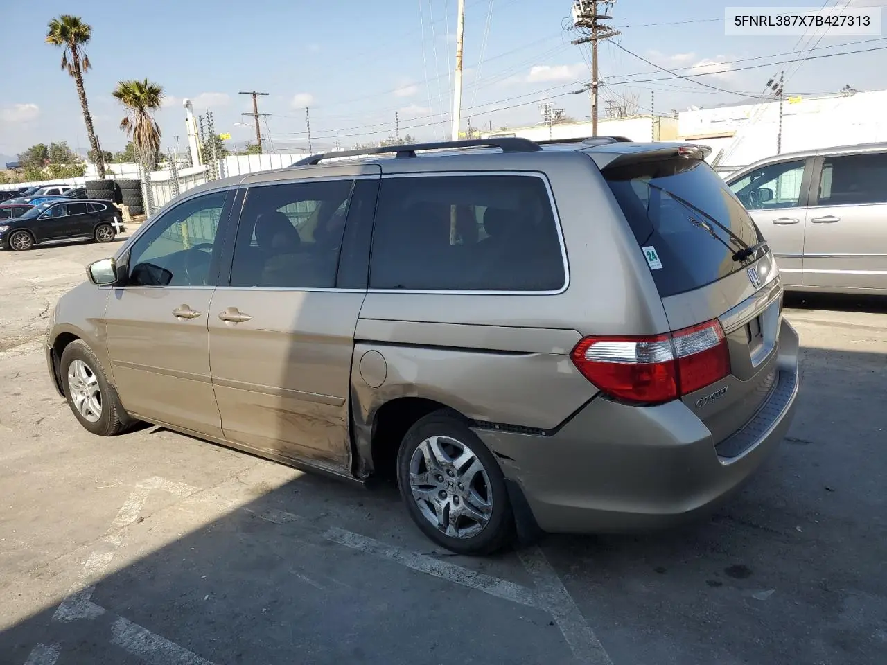 2007 HONDA ODYSSEY VIN 5FNRL387X7B427313 — фото 2