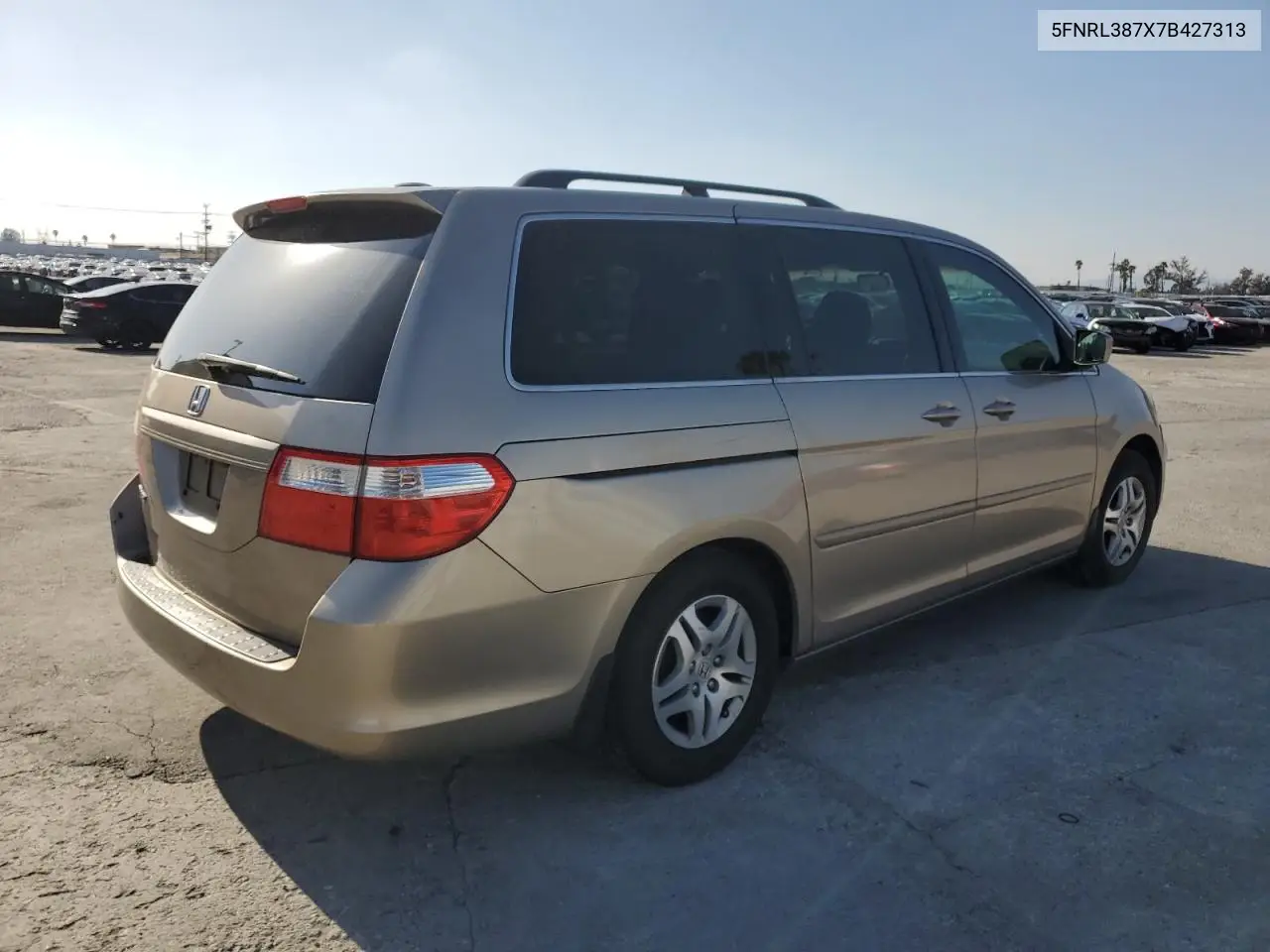 2007 HONDA ODYSSEY VIN 5FNRL387X7B427313 — фото 3