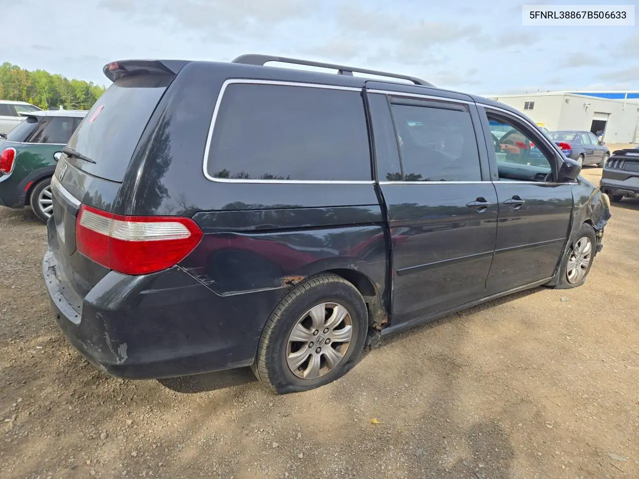 2007 HONDA ODYSSEY VIN 5FNRL38867B506633 — фото 3