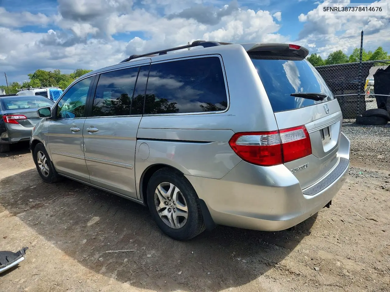 2007 HONDA ODYSSEY VIN 5FNRL38737B414676 — фото 2