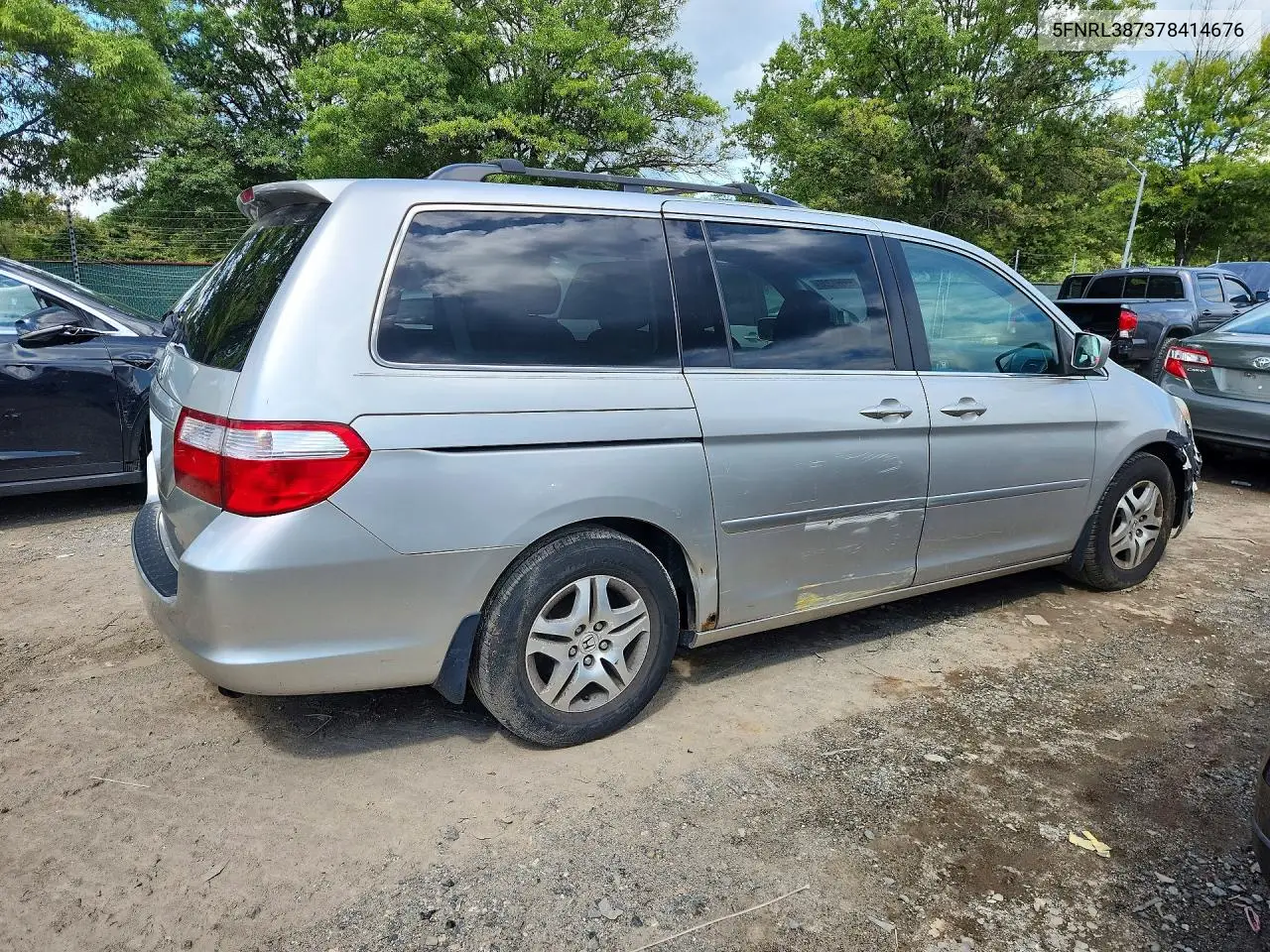 2007 HONDA ODYSSEY VIN 5FNRL38737B414676 — фото 3