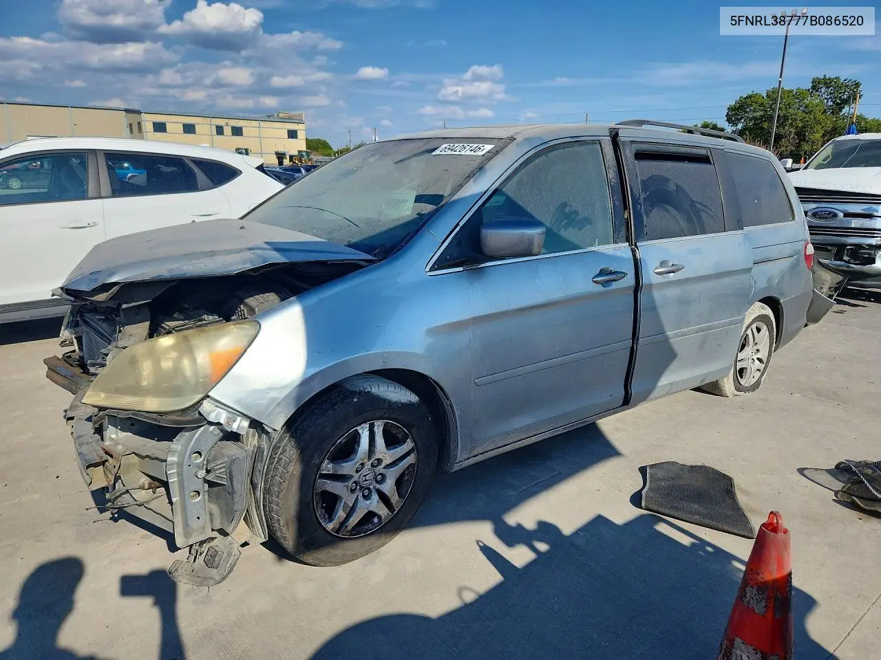 HONDA ODYSSEY 2007, VIN 5FNRL38777B086520