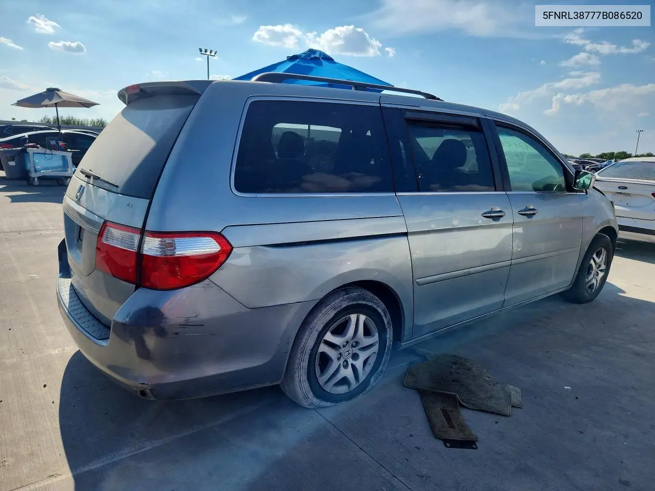 2007 HONDA ODYSSEY VIN 5FNRL38777B086520 — фото 3