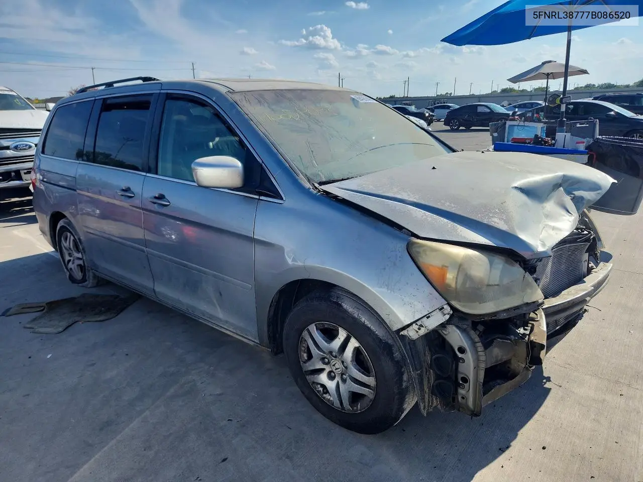2007 HONDA ODYSSEY VIN 5FNRL38777B086520 — фото 4
