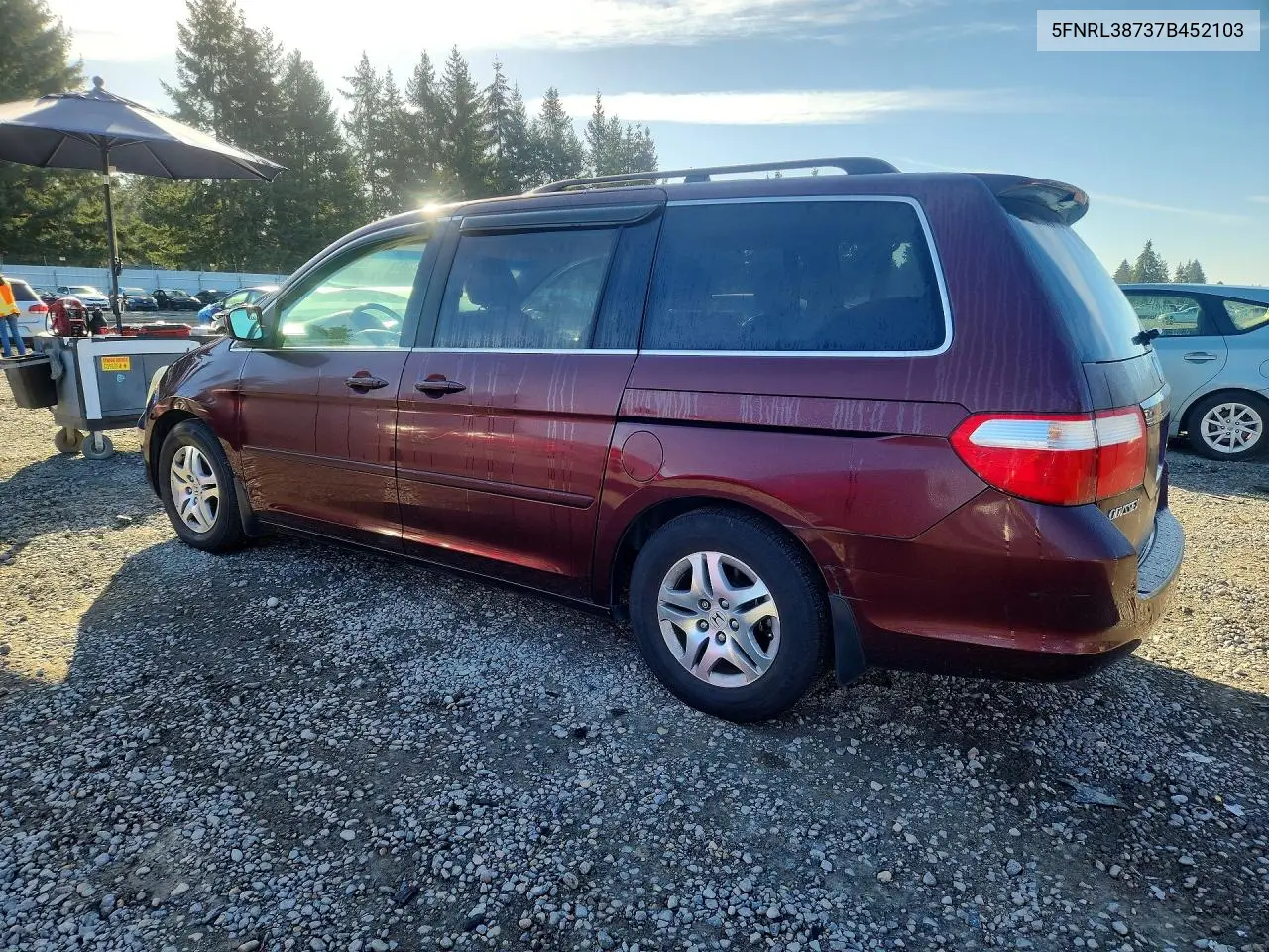 2007 HONDA ODYSSEY VIN 5FNRL38737B452103 — фото 2