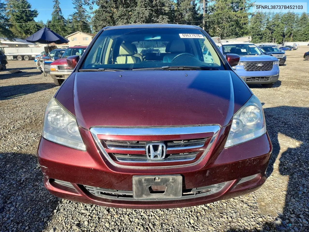 2007 HONDA ODYSSEY VIN 5FNRL38737B452103 — фото 5