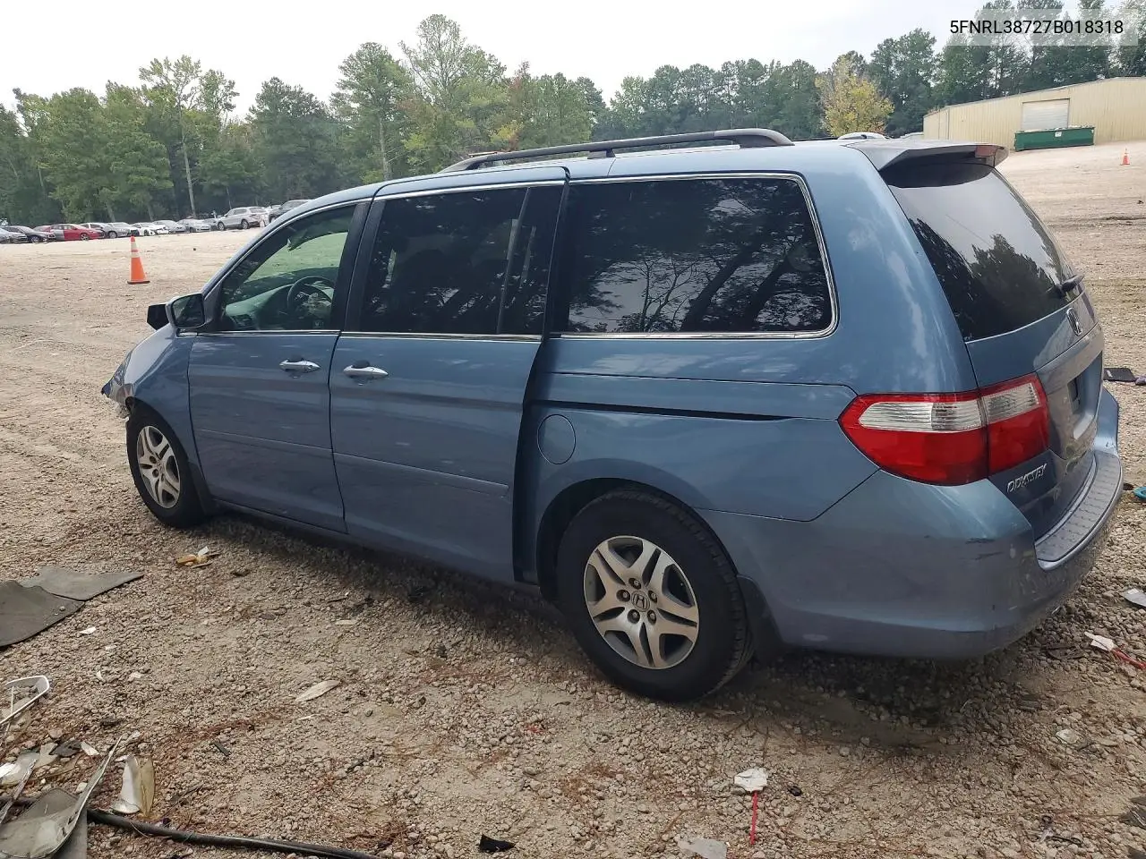 2007 HONDA ODYSSEY VIN 5FNRL38727B018318 — фото 2