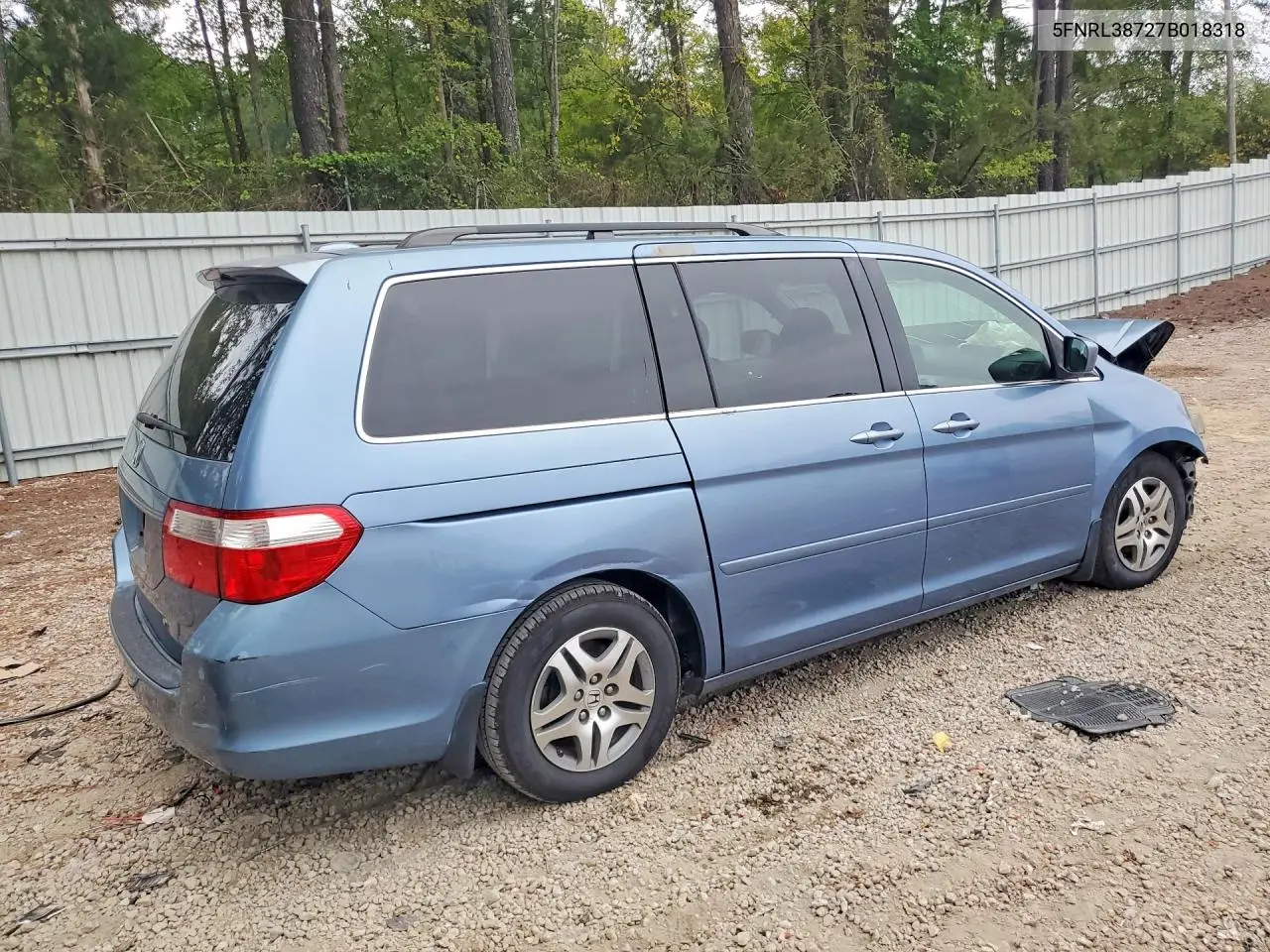 2007 HONDA ODYSSEY VIN 5FNRL38727B018318 — фото 3