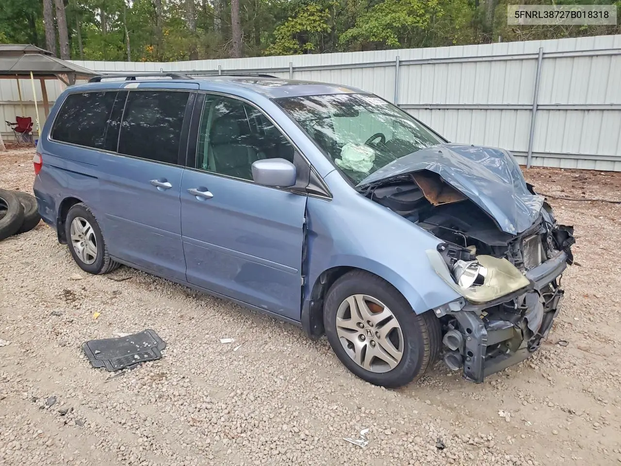 2007 HONDA ODYSSEY VIN 5FNRL38727B018318 — фото 4