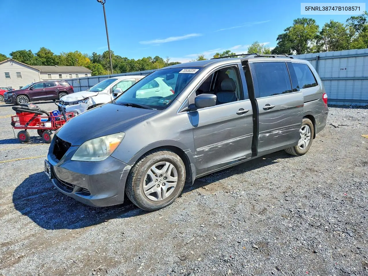 HONDA ODYSSEY 2007, VIN 5FNRL38747B108571