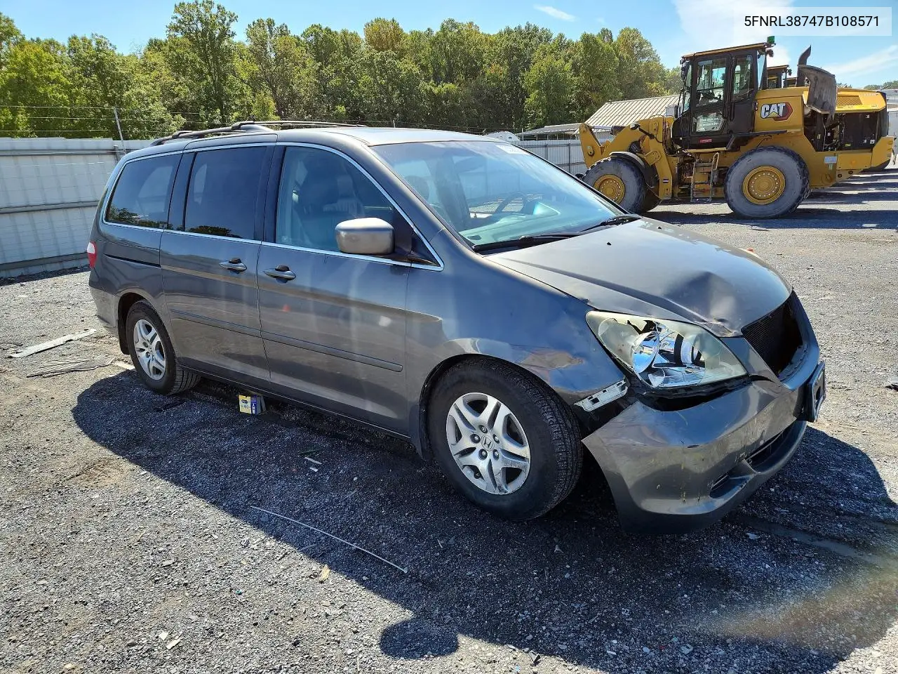 2007 HONDA ODYSSEY VIN 5FNRL38747B108571 — фото 4
