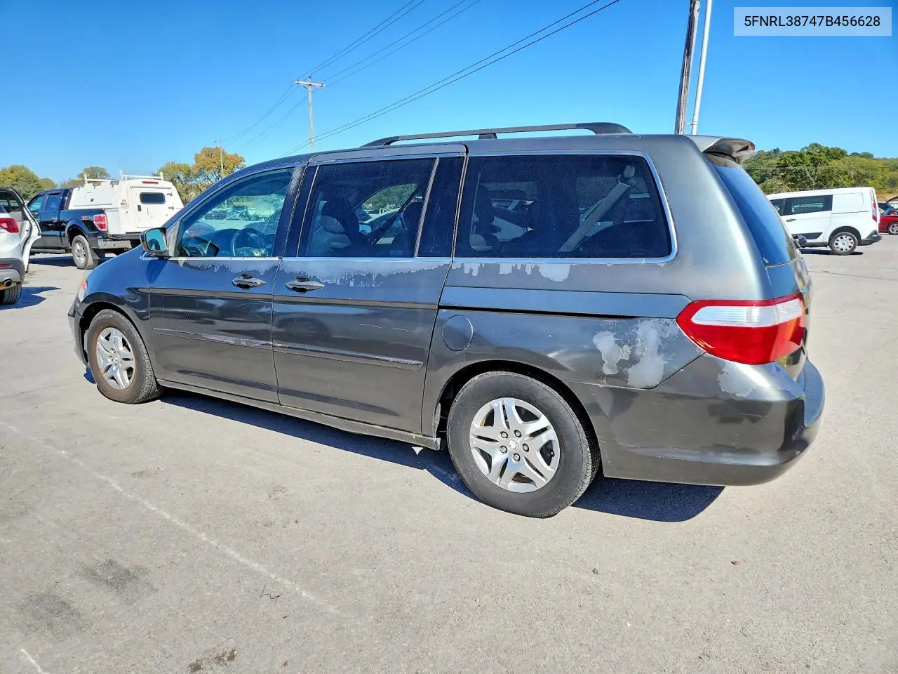 2007 HONDA ODYSSEY VIN 5FNRL38747B456628 — фото 2
