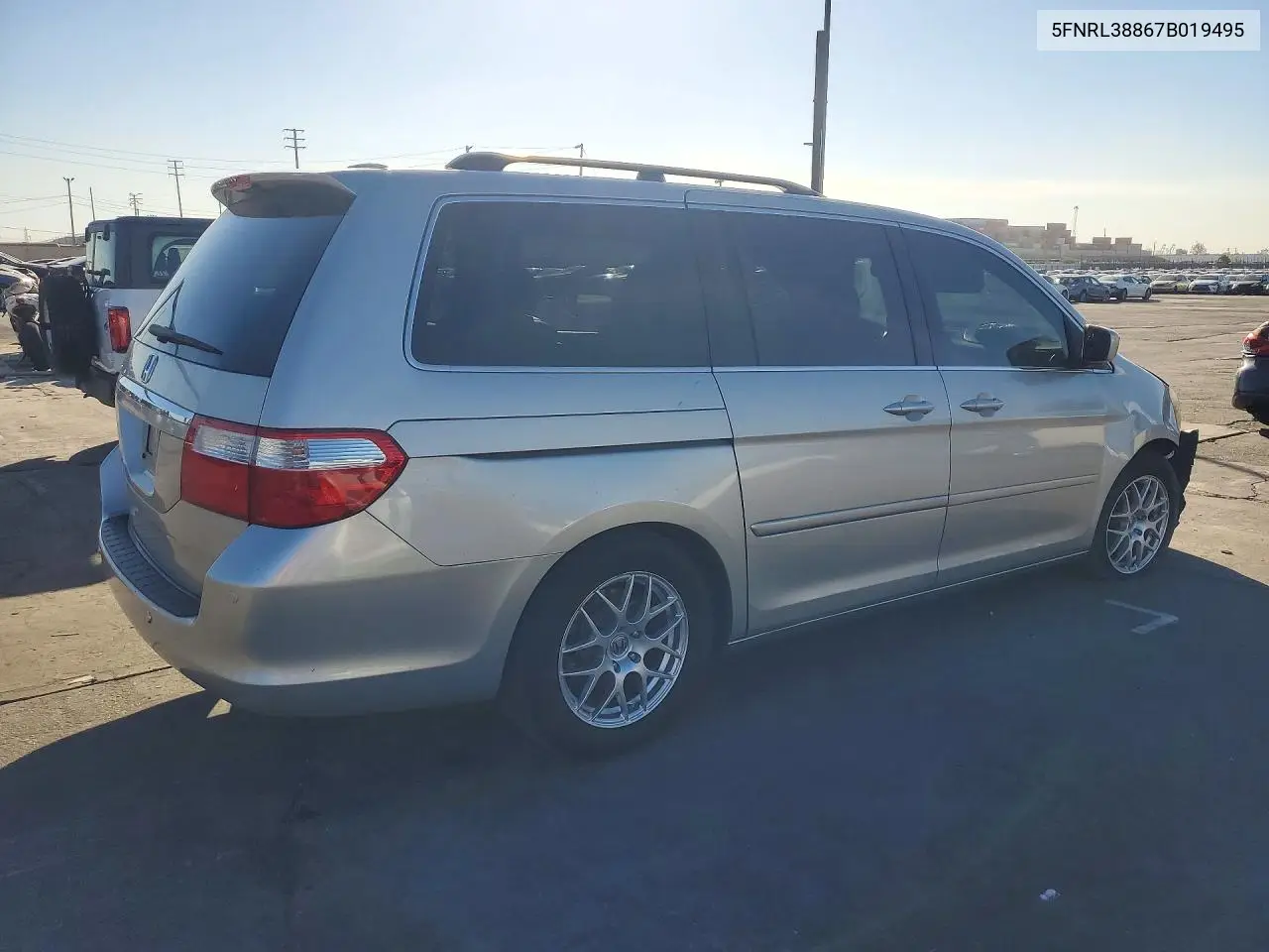 2007 HONDA ODYSSEY VIN 5FNRL38867B019495 — фото 3
