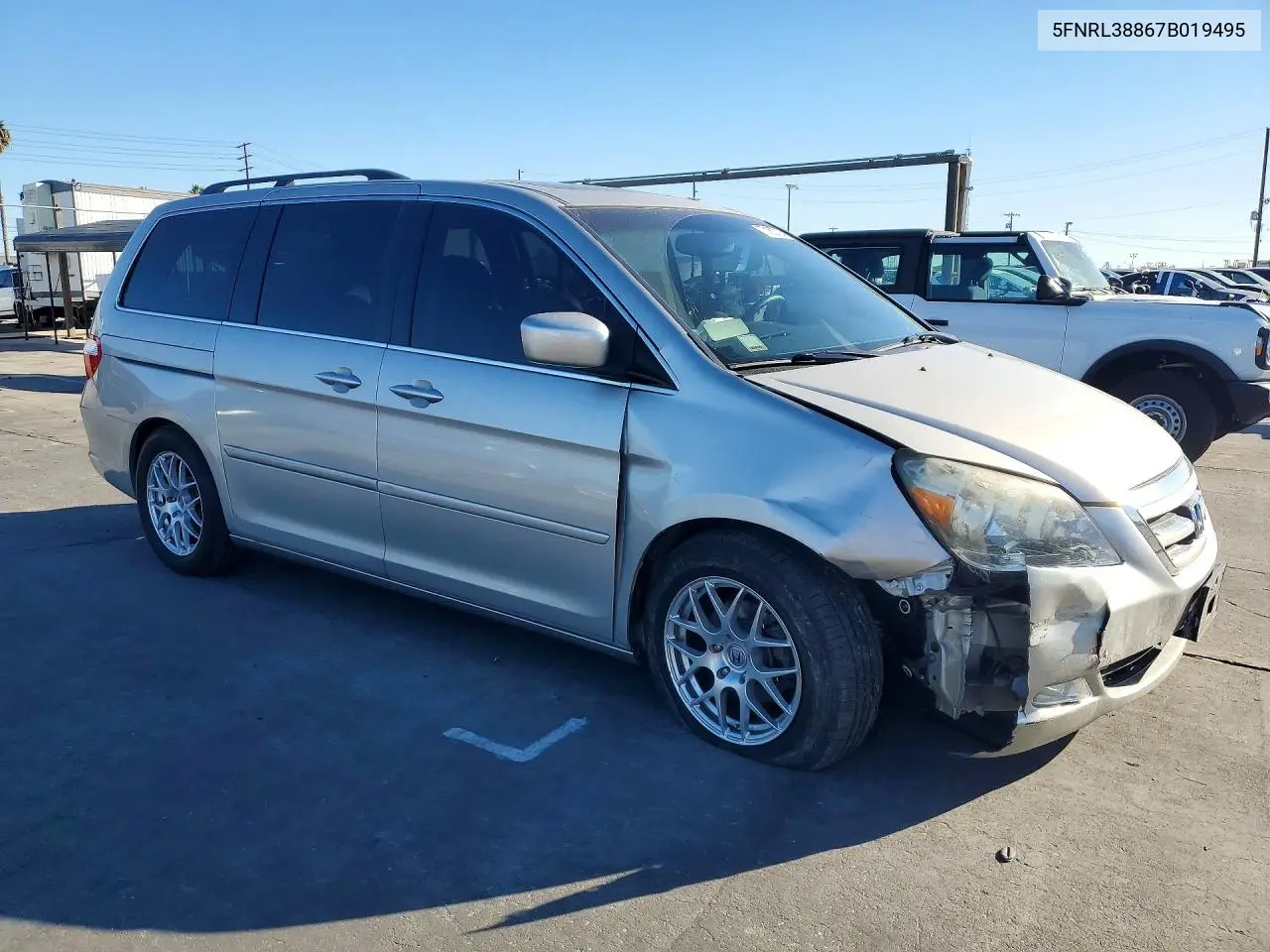 2007 HONDA ODYSSEY VIN 5FNRL38867B019495 — фото 4