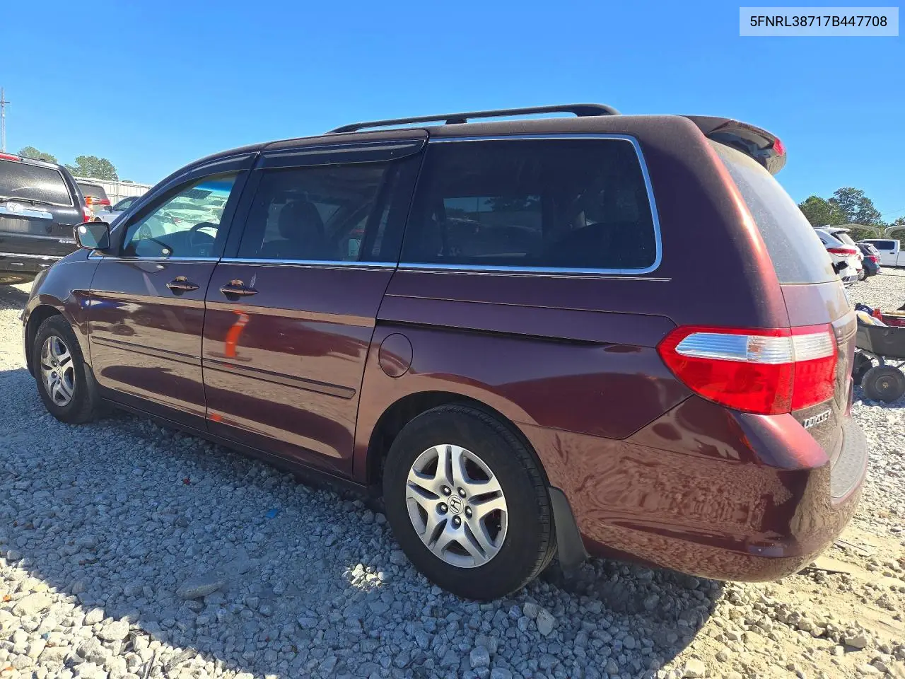 2007 HONDA ODYSSEY VIN 5FNRL38717B447708 — фото 2