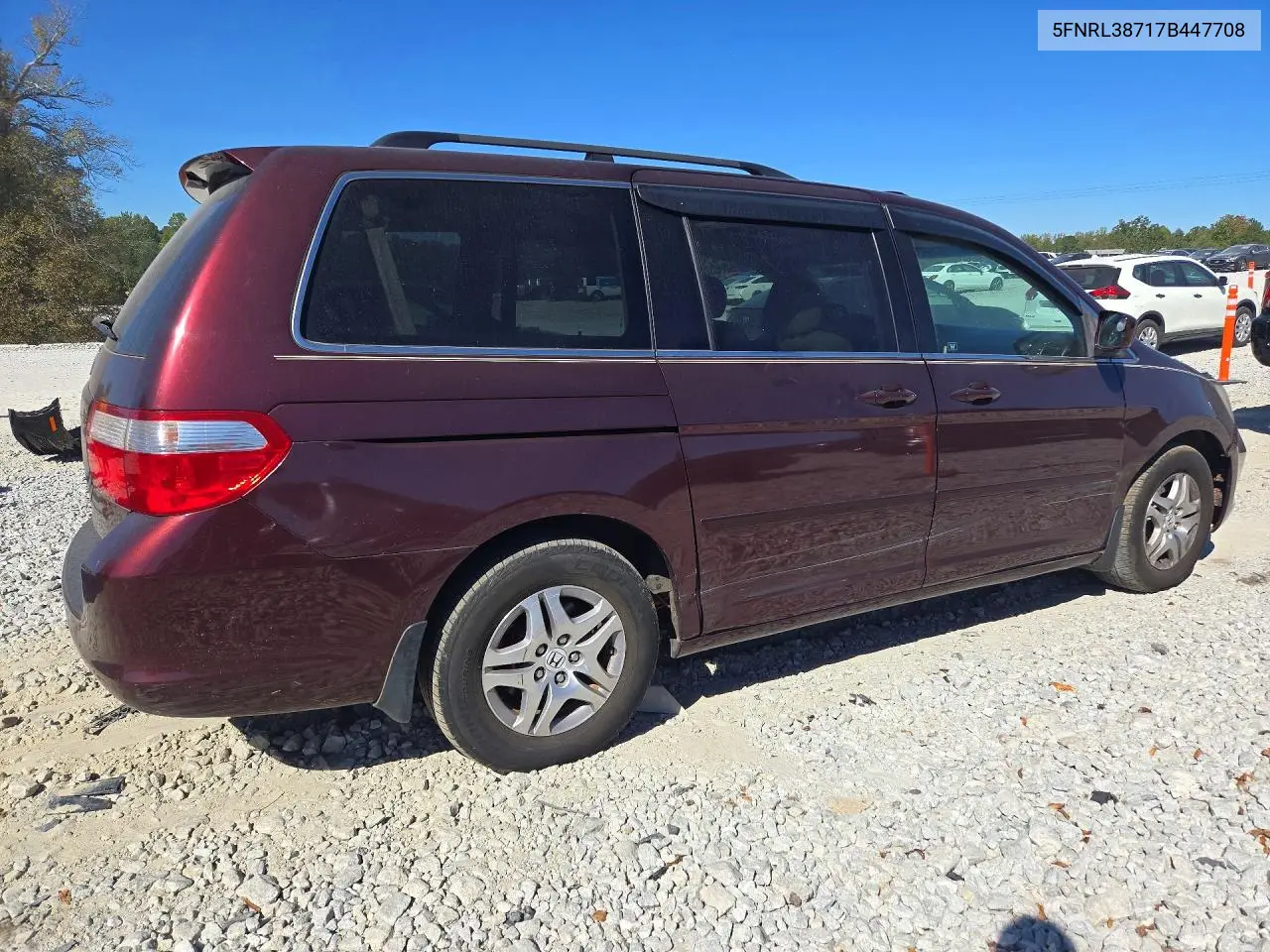 2007 HONDA ODYSSEY VIN 5FNRL38717B447708 — фото 3