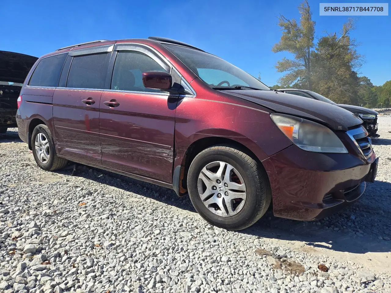 2007 HONDA ODYSSEY VIN 5FNRL38717B447708 — фото 4