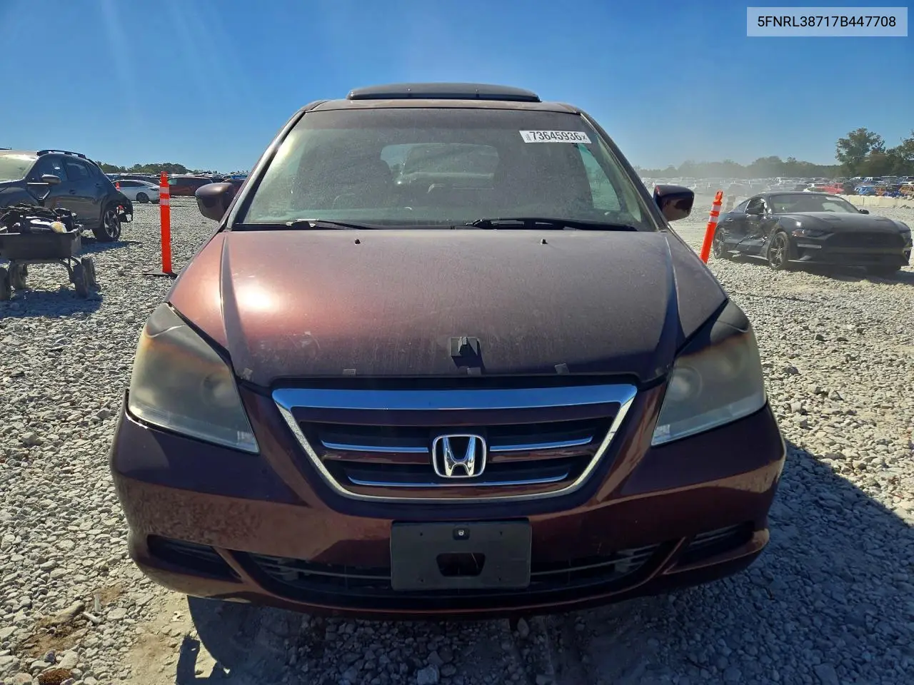 2007 HONDA ODYSSEY VIN 5FNRL38717B447708 — фото 5