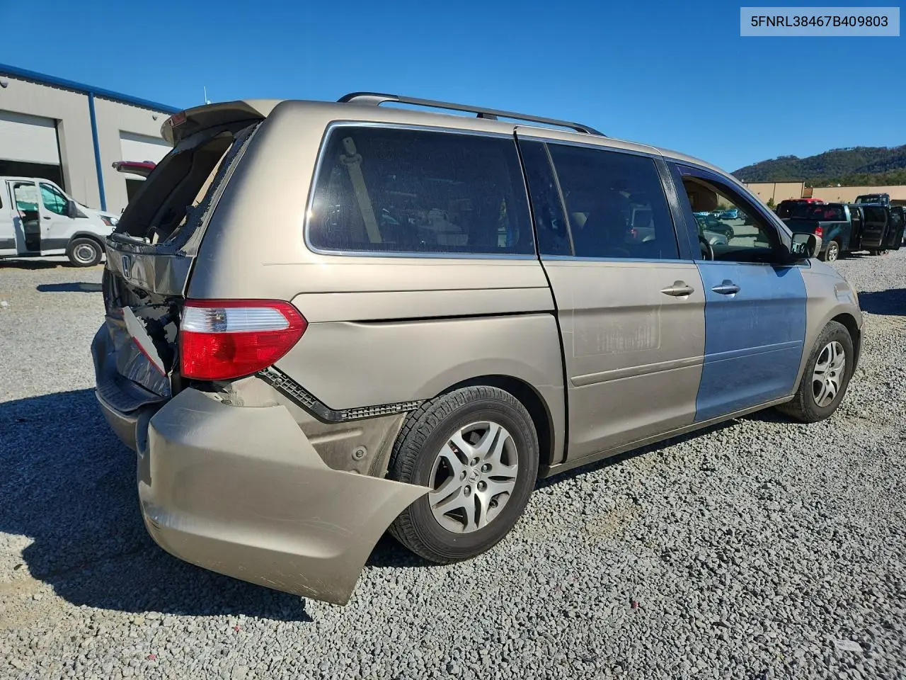 2007 HONDA ODYSSEY VIN 5FNRL38467B409803 — фото 3