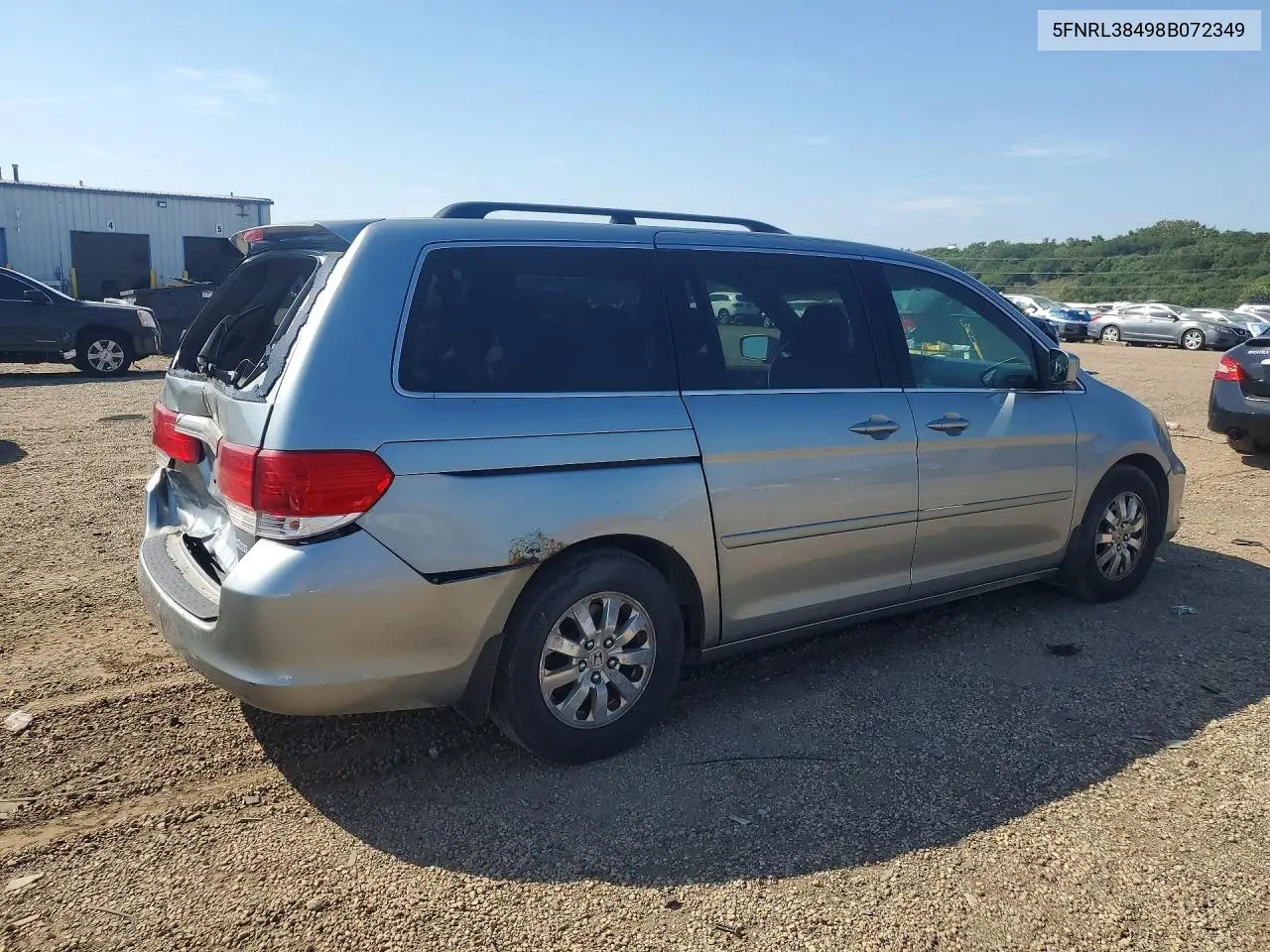 2008 HONDA ODYSSEY VIN 5FNRL38498B072349 — фото 3