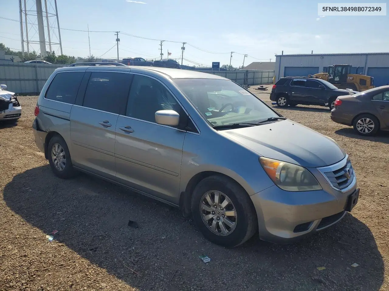 2008 HONDA ODYSSEY VIN 5FNRL38498B072349 — фото 4