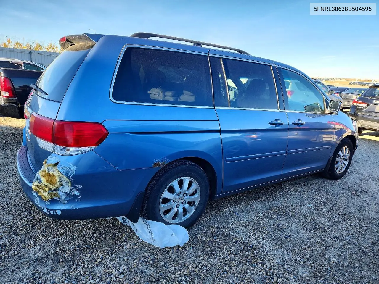 2008 HONDA ODYSSEY VIN 5FNRL38638B504595 — фото 3