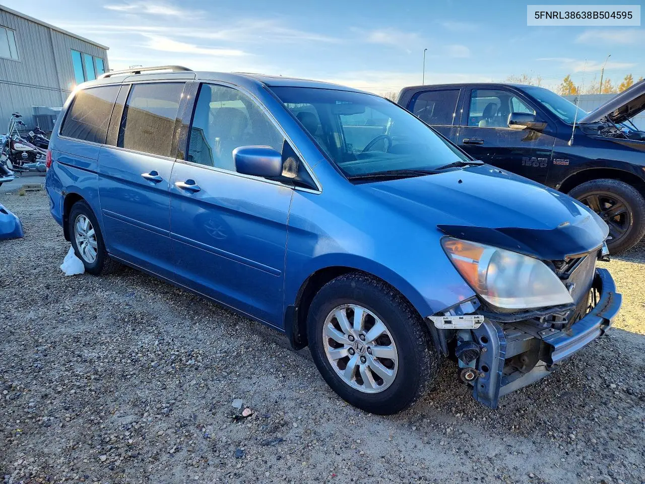 2008 HONDA ODYSSEY VIN 5FNRL38638B504595 — фото 4