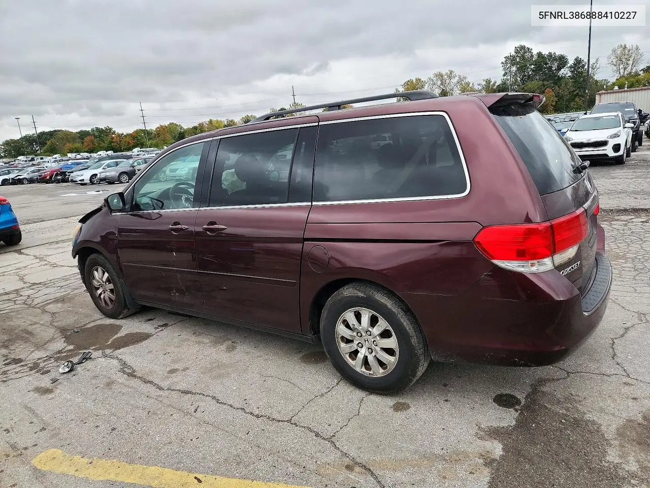 2008 HONDA ODYSSEY VIN 5FNRL386888410227 — фото 2