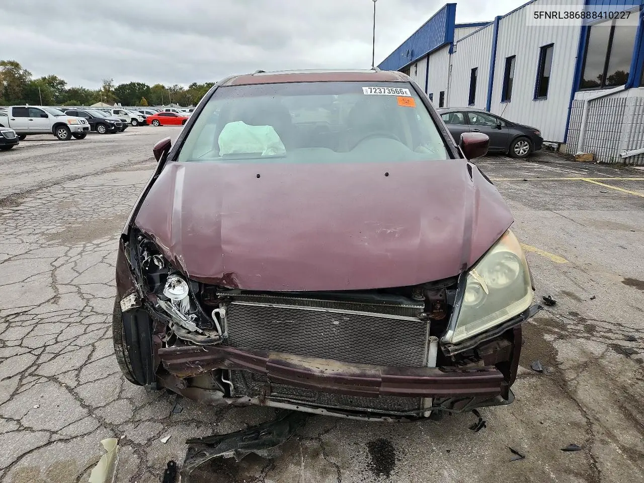 2008 HONDA ODYSSEY VIN 5FNRL386888410227 — фото 5