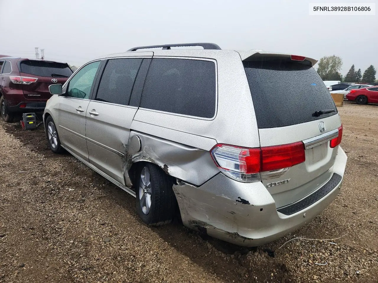 2008 HONDA ODYSSEY VIN 5FNRL38928B106806 — фото 2