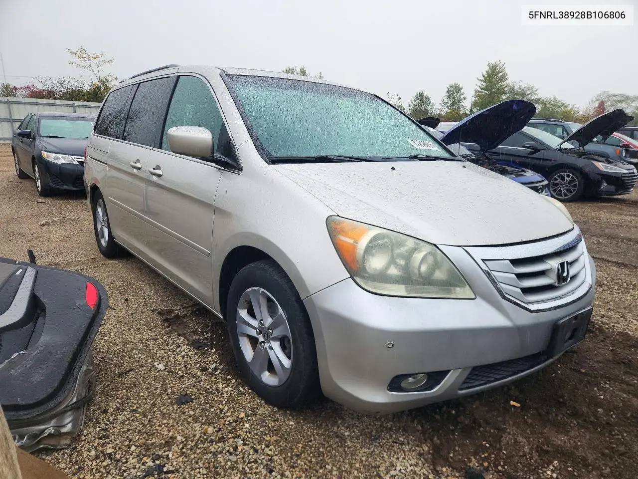2008 HONDA ODYSSEY VIN 5FNRL38928B106806 — фото 4