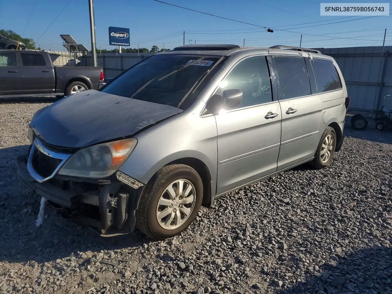 HONDA ODYSSEY 2009, VIN 5FNRL38759B056743