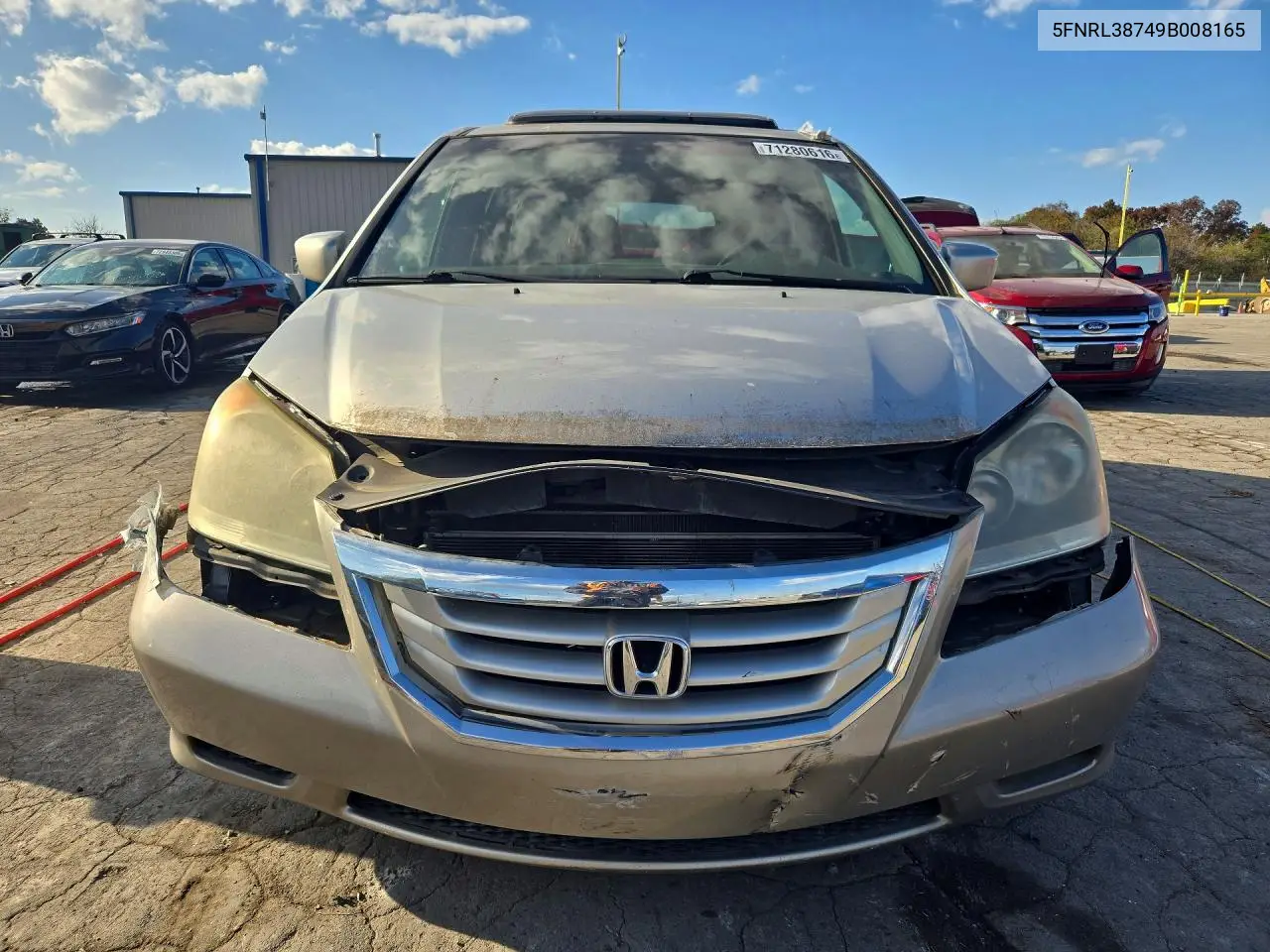 2009 HONDA ODYSSEY VIN 5FNRL38749B008165 — фото 5