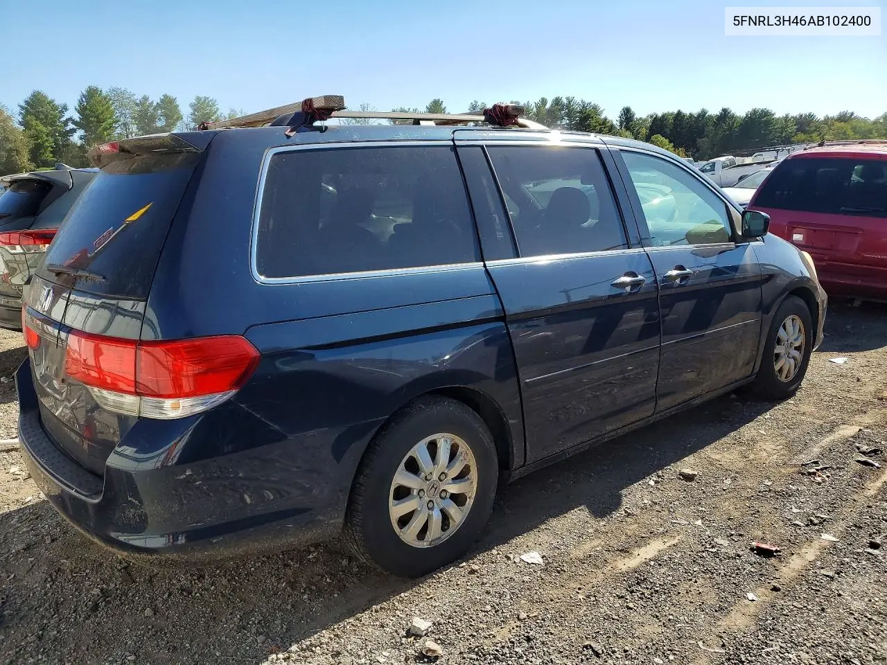 2010 HONDA ODYSSEY VIN 5FNRL3H46AB102400 — фото 3