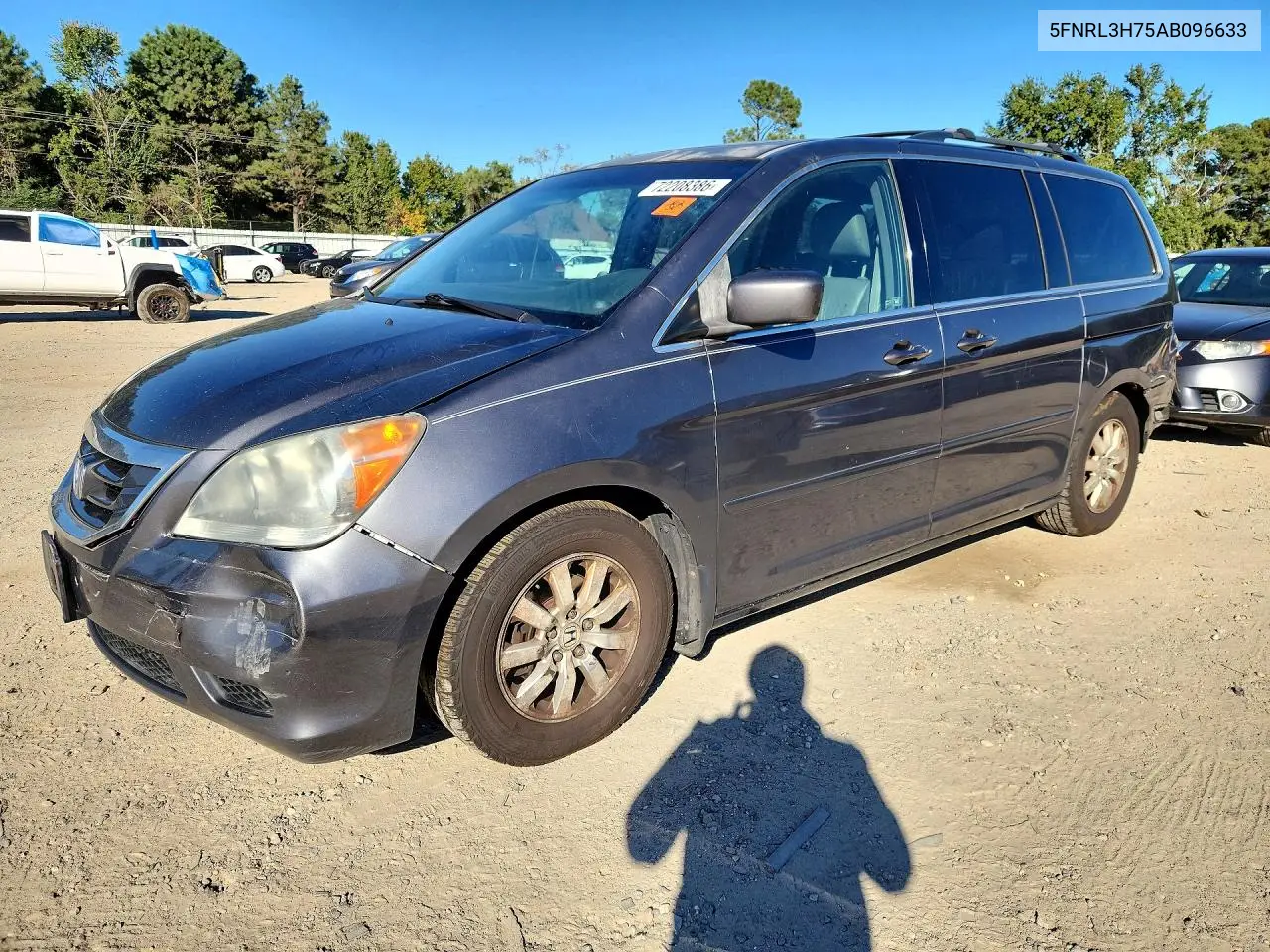 HONDA ODYSSEY 2010, VIN 5FNRL3H75AB096633