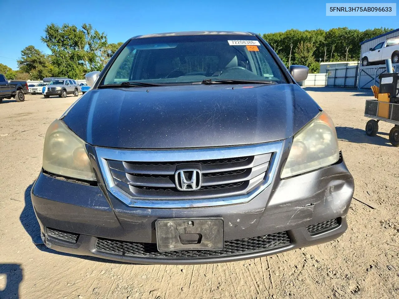 2010 HONDA ODYSSEY VIN 5FNRL3H75AB096633 — фото 5