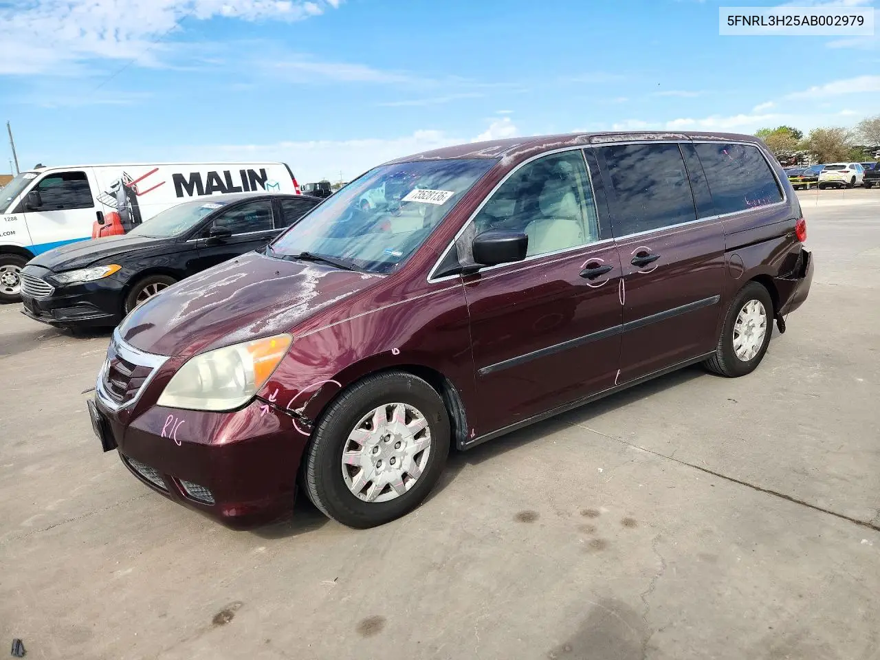 HONDA ODYSSEY 2010, VIN 5FNRL3H25AB002979