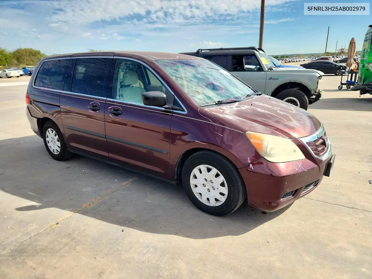 2010 HONDA ODYSSEY VIN 5FNRL3H25AB002979 — фото 4