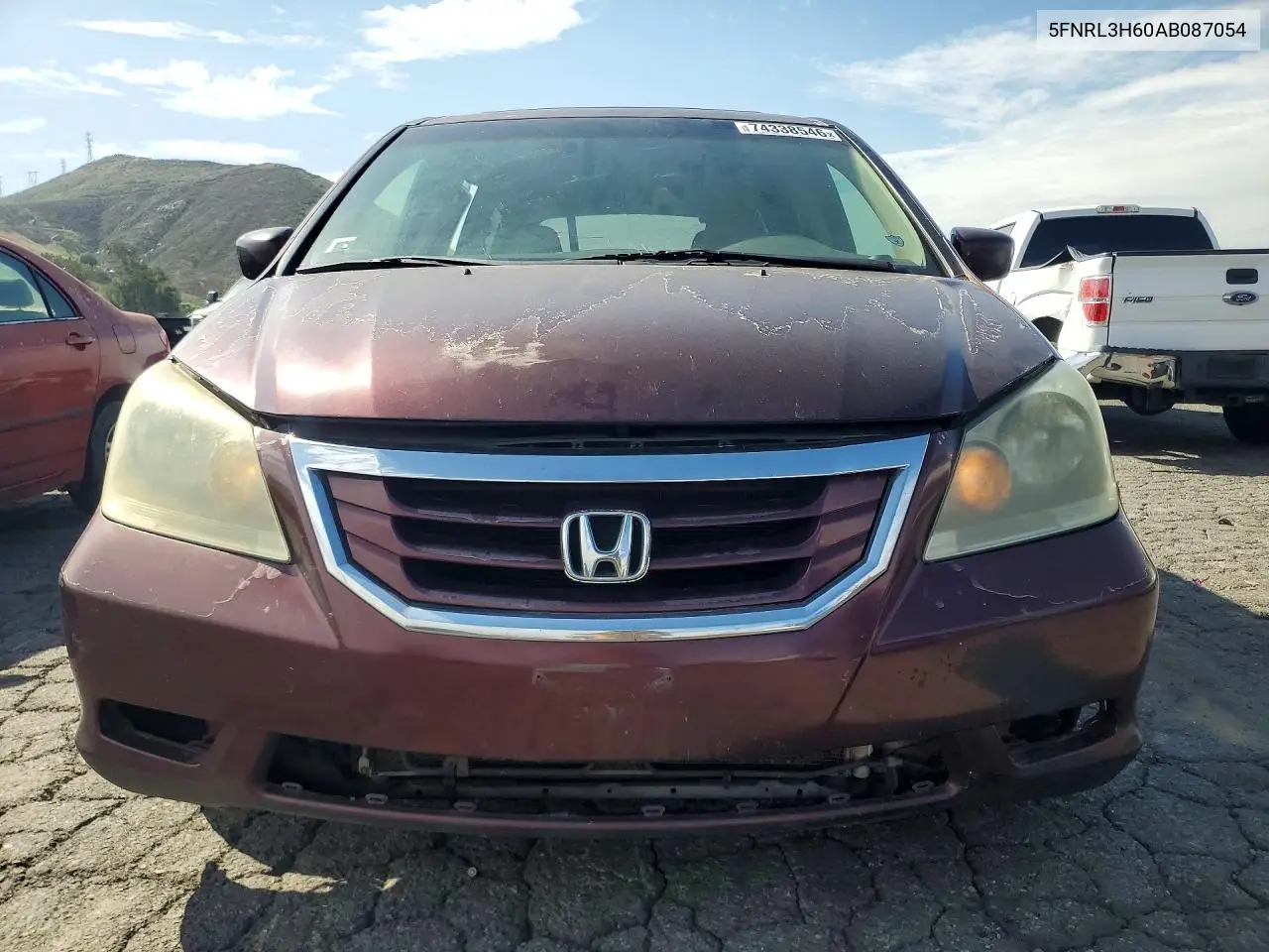 2010 HONDA ODYSSEY VIN 5FNRL3H60AB087054 — фото 5