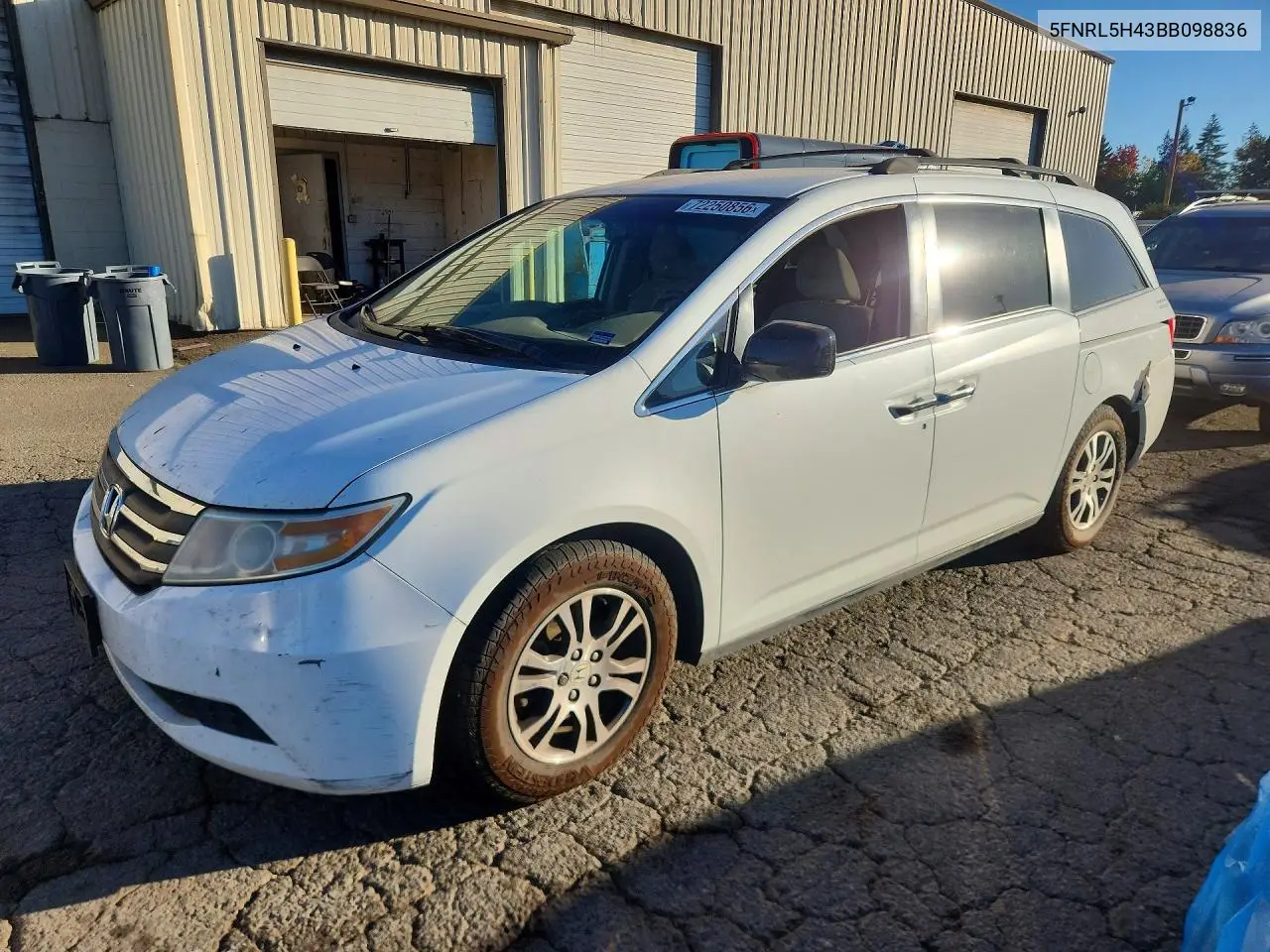 HONDA ODYSSEY 2011, VIN 5FNRL5H43BB098836