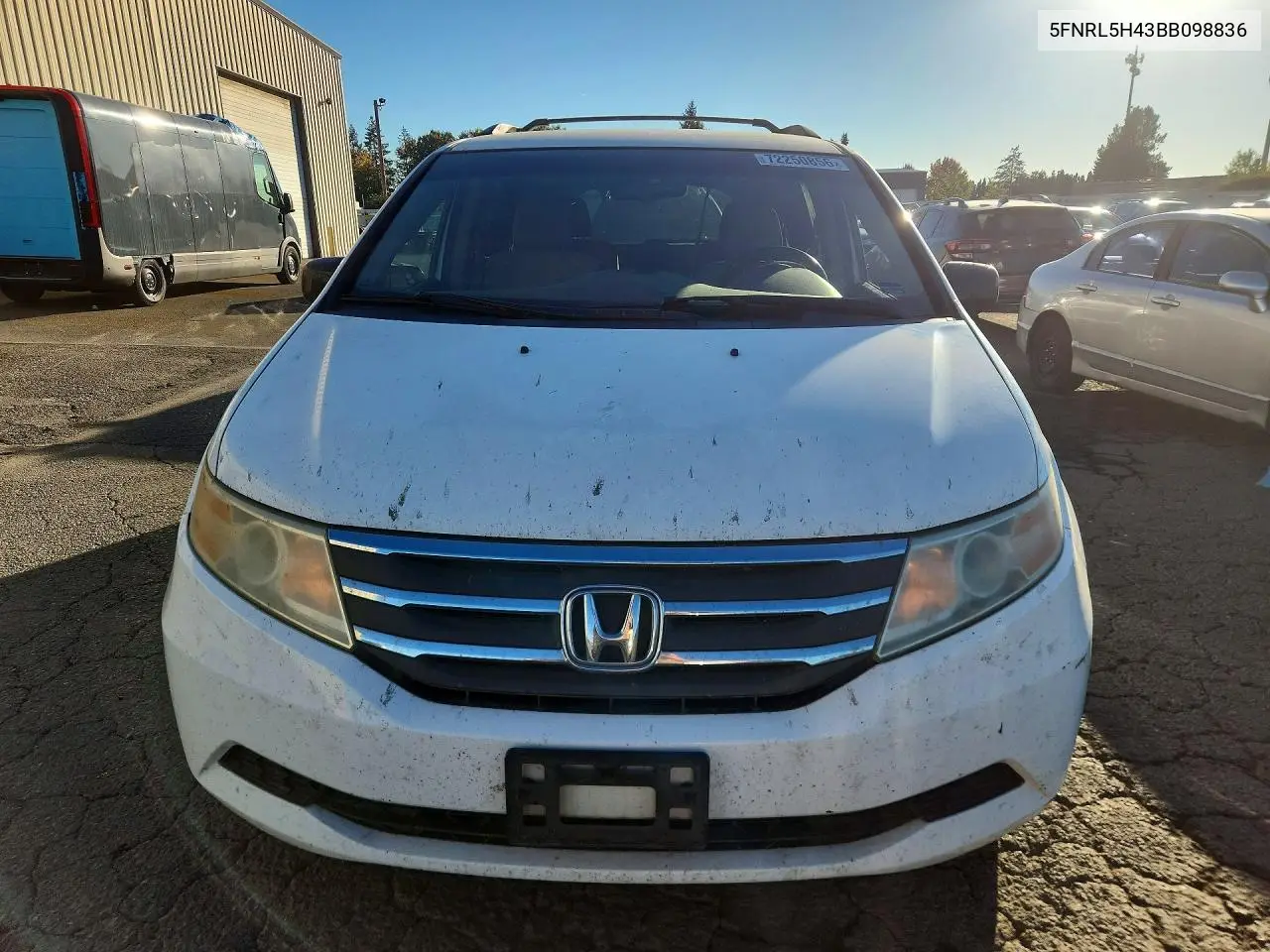 2011 HONDA ODYSSEY VIN 5FNRL5H43BB098836 — фото 5