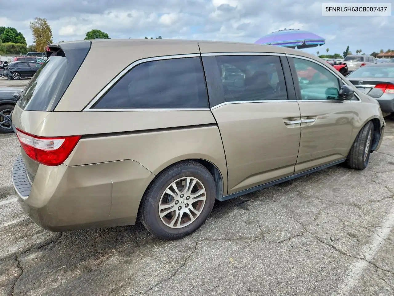 2012 HONDA ODYSSEY VIN 5FNRL5H63CB007437 — фото 3