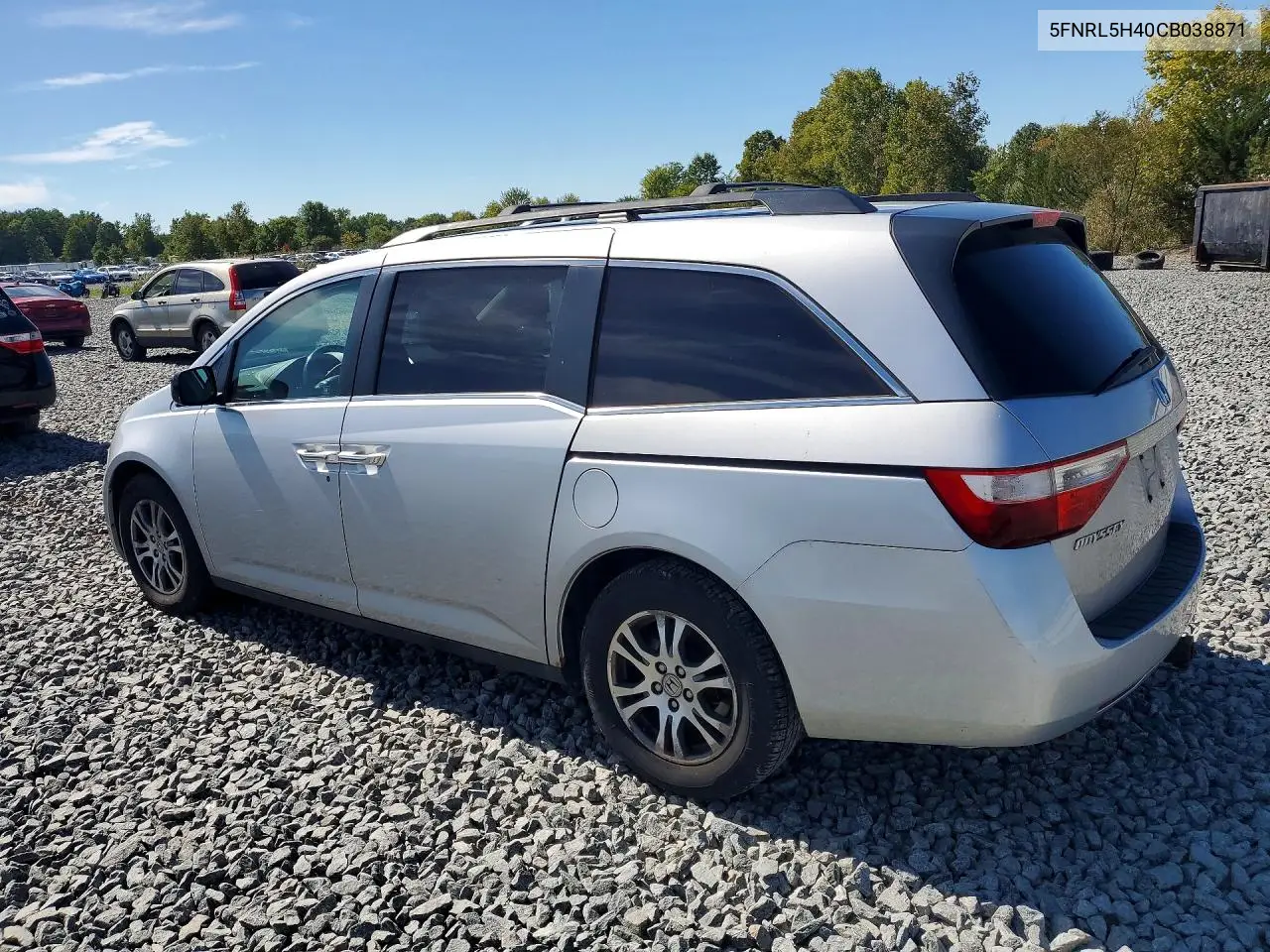 2012 HONDA ODYSSEY VIN 5FNRL5H40CB038871 — фото 2