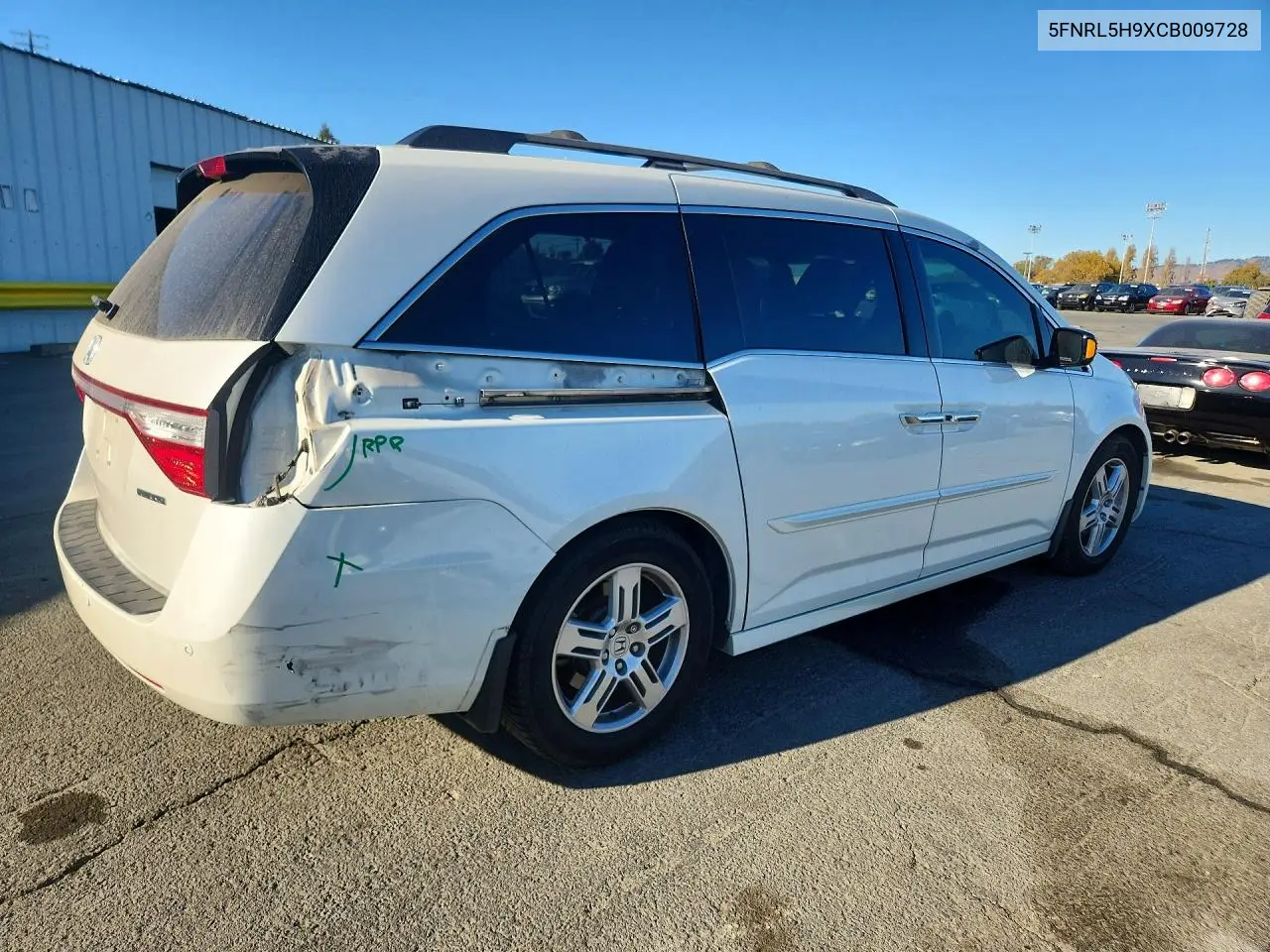 2012 HONDA ODYSSEY VIN 5FNRL5H9XCB009728 — фото 3
