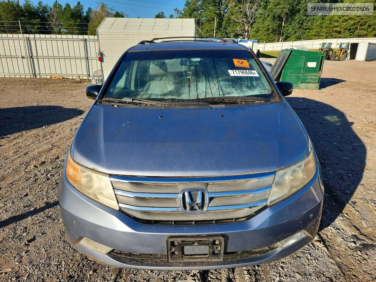 2012 HONDA ODYSSEY VIN 5FNRL5H93CB020506 — фото 5