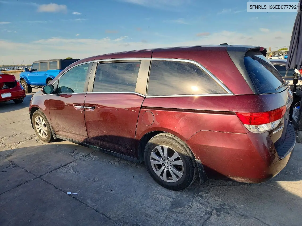 2014 HONDA ODYSSEY VIN 5FNRL5H66EB077792 — фото 3