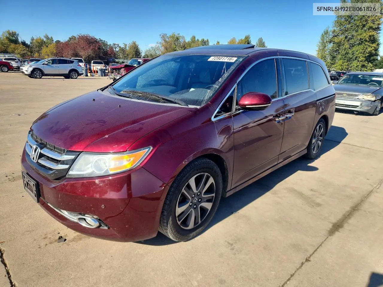 HONDA ODYSSEY 2014, VIN 5FNRL5H92EB061826