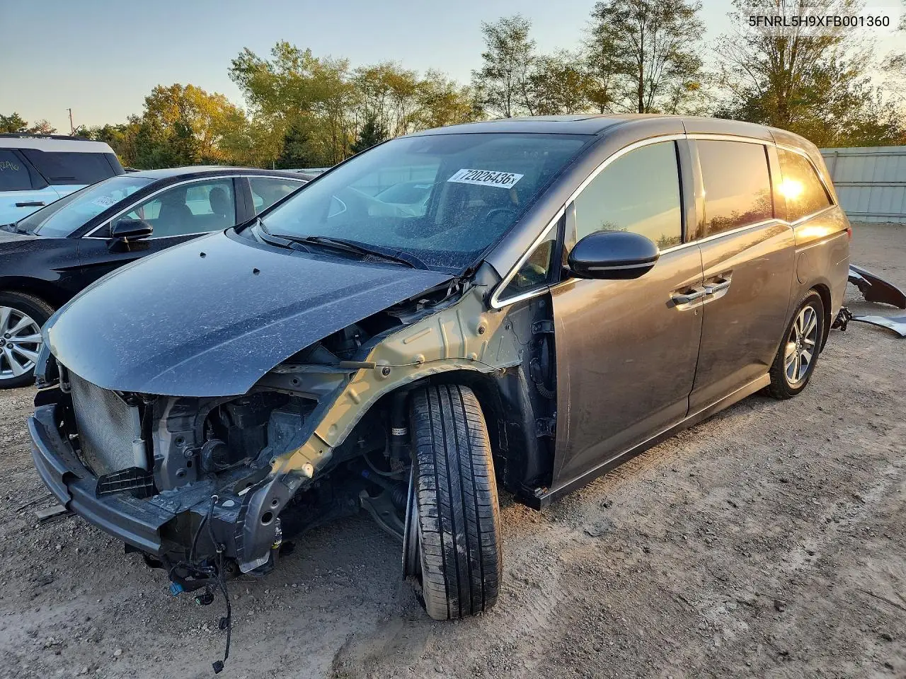 HONDA ODYSSEY 2015, VIN 5FNRL5H9XFB001360
